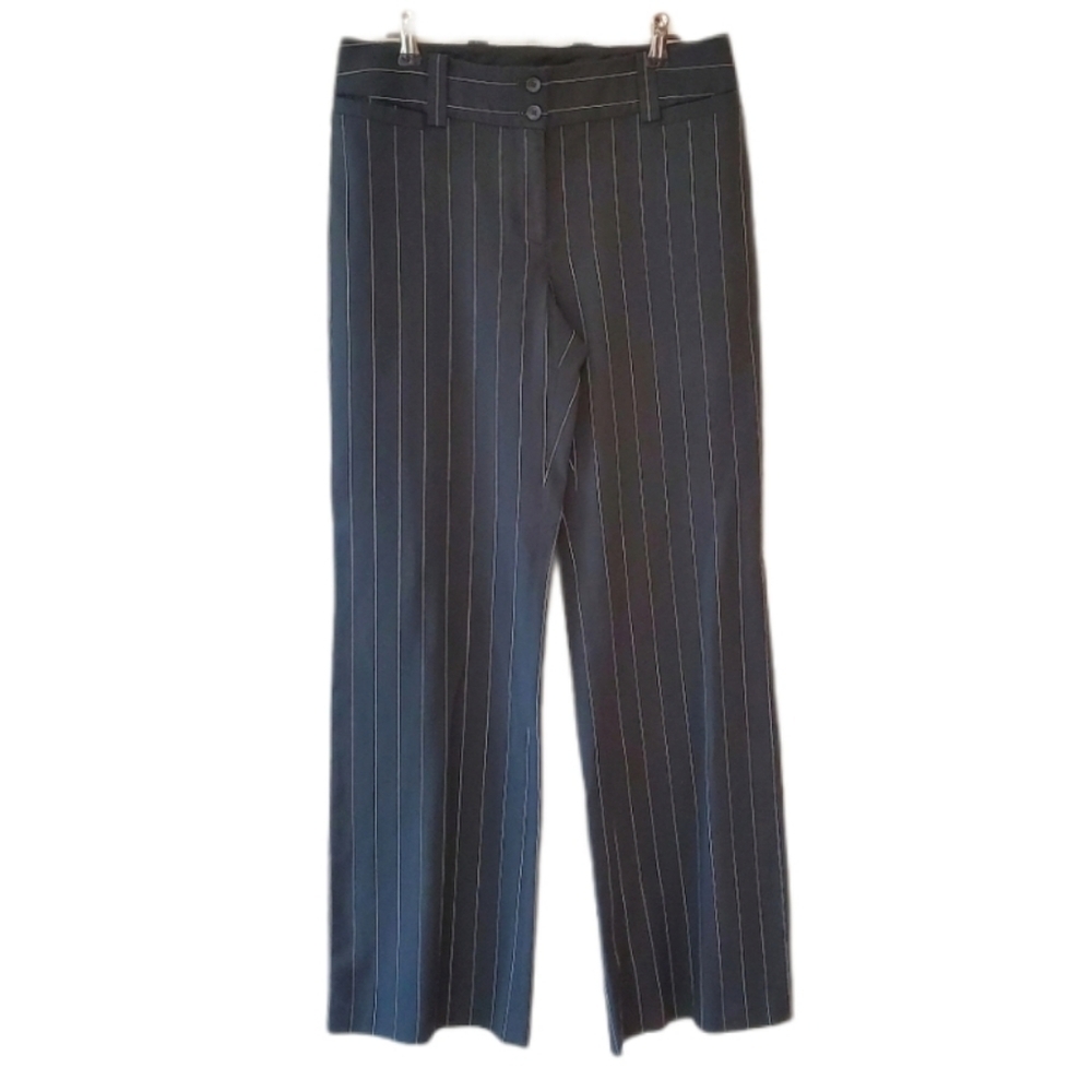 Express correspondent pinstripe flare work pants 4